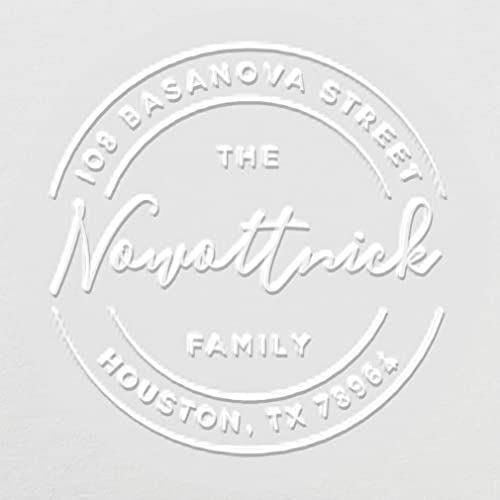 Individueller Adresspräger, personalisiertes Prägesiegel mit Ihrem Namen und Ihrer Adresse