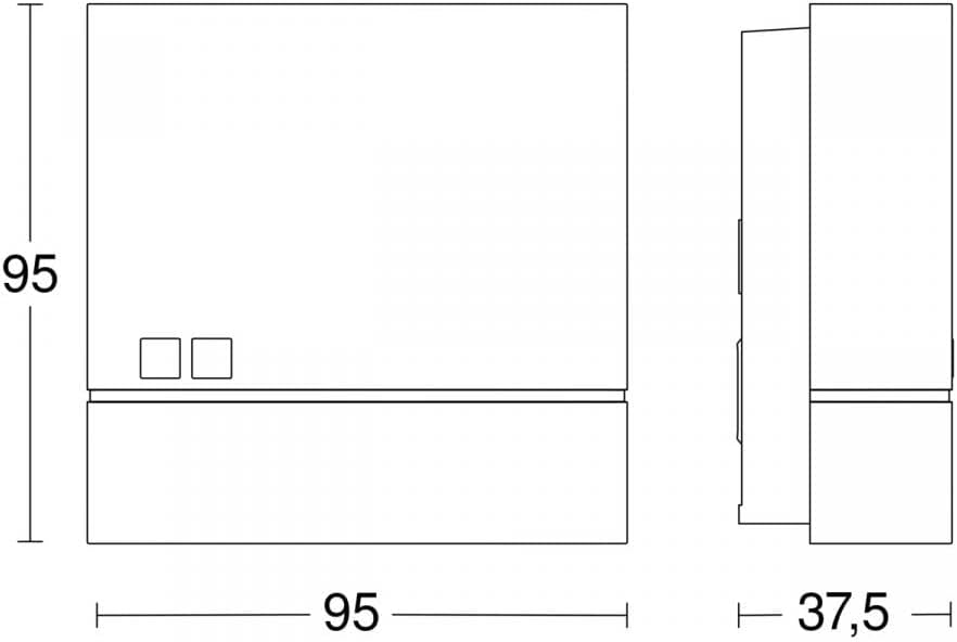 Technical drawing with dimensions of the Steinel NightmatIQ sensor