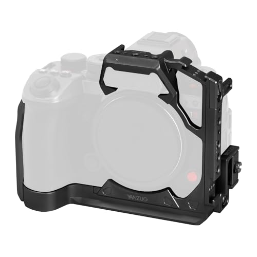 Image of YANZUO Full Camera Cage for LUMIX S1RII / S1M2 / S1M2E, Modular Rig with HDMI Cable Clip, Arca-Swiss Plate for Filmmaking, Vlogging & Professional Use (Black)