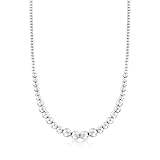 Ross-Simons Italian 4-10mm Sterling Silver Graduated Bead Necklace. 16 inches
