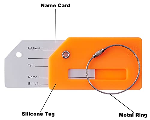 5 Pack Silicone Luggage Tag Baggage Handbag School Bag Suitcase Instrument Tag Label By Gostwo（01 Mixed Colors） #TOP2