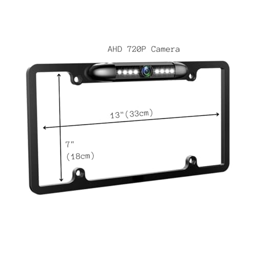 Image of License Plate Camera - Waterproof Universal HD Rear View Backup Camera with Night Vision, Wide Angle, and Easy Installation Premium Reverse Parking