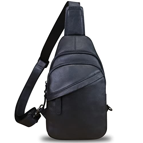 Genuine Leather Silng Bag for Men and Women Vintage Leather Sling Backpack Fashion Shoulder Crossbody Bag Chest Purse2