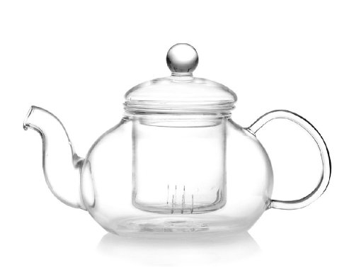 Moyishi Perfect Clear Heat Resistant Borosilicate Glass Teapot & Infuser for loose tea or display tea (pure glass, no metal or plastic parts)