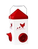 RentACoop Chick2Chicken 5lb 2-Port Feeder - Includes Anti-Roost Lid and Slider Port Covers - Suitable for Quail, Pigeons, Doves, Chicks, and Adult Chickens