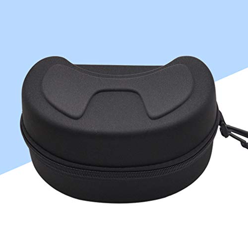 Caixa de óculos de sol portátil preta para esqui da Liobo com zíper e protetor de óculos para viagem