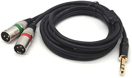 SiYear 10FT 6.35mm (1/4inch) TRS Male Plug to 2 Dual XLR Male Stereo Unbalanced Y Splitter Patch Microphone Cable Cord 3M
