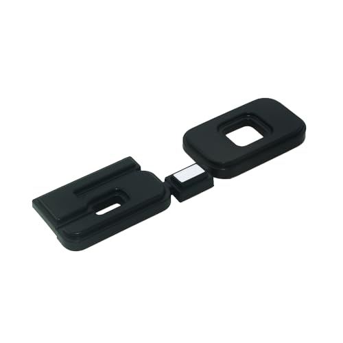 Image of 2Pc 1979-1993 5.0 Liter Engine Emblem Driver & Passenger Side Badge Nameplate Replacement for D9ZZ-16228-BC (Matte Black White)