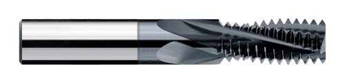 Titan TC84206 Solid Carbide Thread Mill, Internal/External - NPT Pipe Threads, 4 Flute, AlTiN Coated, 3/8 - 18 Size, 3/8