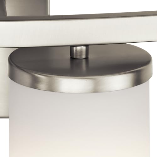 Image of Kichler Crosby 15 inch 2 Light Vanity Light Satin Etched Cased Opal Brushed Nickel