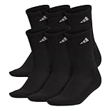 adidas Women's Athletic Crew, Black/Aluminum 2, Pack of 6, One Size