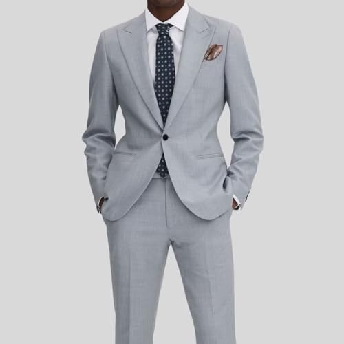 Men's Slim Fit 2 Piece Suit Set,One Button Blazer Jacket Pants Tuxedo Set for Prom Wedding and Business MCM172