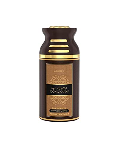 Lattafa Deodorant Spray | Premium Long Lasting Body Spray | Perfumed Deo for Unisex | Imported Fragrance 250ml (Iconic Oud)