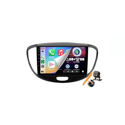 Radio estéreo para Coche Android 15.0 para I10 2008-2012 GPS navegación satelital Pantalla táctil de 9 Pulgadas Reproductor de DVD Reproductor de vídeo Multimedia FM Bluetooth Carplay 4G 5G WiFi DS