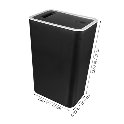 Caneca de basura negra con pedal y tapa 10L compacta miniatura 2