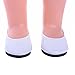 SM SunniMix Puppen Flache Slipper Puppenschuhe PU-Lederschuhe für 14 Zoll Puppen - Weiß
