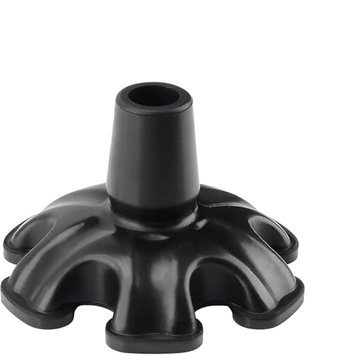 Embout de Canne avec 6 Griffes,Embout Canne de Marche,Embout de Canne en Caoutchouc Antidérapant pour Béquille de 19 mm, Noir