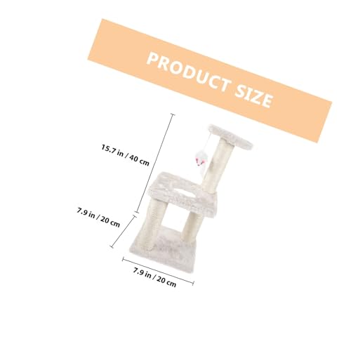 Rascador para gatos Toddmomy beige de 3 niveles miniatura 2