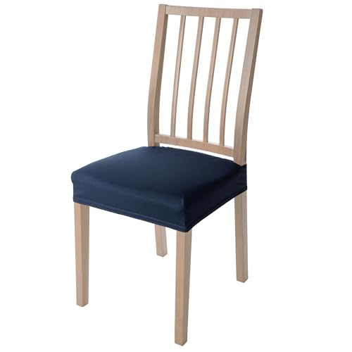 Viste tu hogar Pack 4 Funda Silla Comedor de 45 a 55 CM, Sin Respalda, 100% Poliéster, Elástica, Fácil de Instalar y Limpiar, Piña, Azul Marino