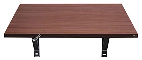 Image of Madhuran Engineered Wood Wall Mounted Folding Study Laptops Table Desk (31.4x20.8 Inch, Walnut) Students Office Living Room Kitchen Space Saving Organiser Station