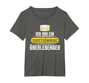 Surströmming Challenge Stinkefisch Kotzfisch T-Shirt, Damen Große Größen, Anthrazit, 6X