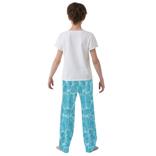 Sea Surface Boys Long Pants Soft Trousers Elastic Waist Kids Lounge Bottoms with Pockets S-XL3