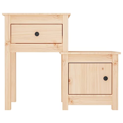 Table de Chevet en Pin Massif au Design Rustique Durable - 6