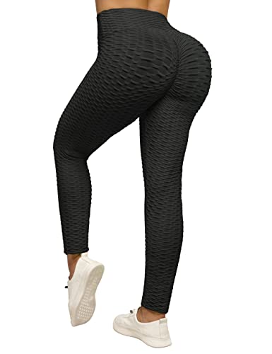 Uue Butt Lifting Tik Tok Leggings For Women Tummy Control, Scrunch Butt Workout Gym Seamless Booty Tights Black #TOP7