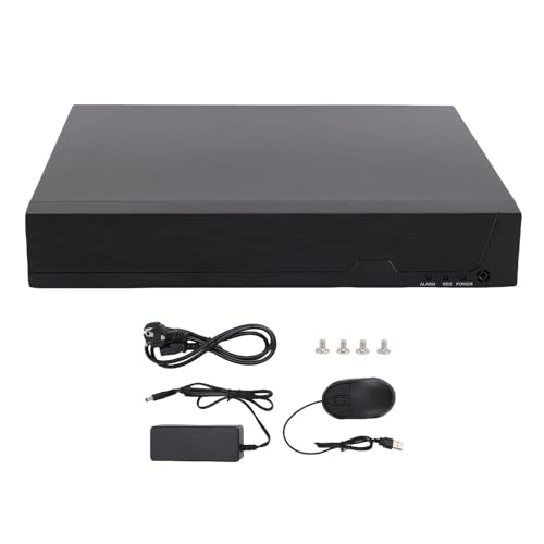 EIMSOAH NVR PoE 4K de 4 Canales, Grabador de Video en Red de Seguridad H.265+ con 4 Puertos para Cámaras IP, Admite 5MP 4MP 3MP, Detección de Movimiento, Acceso Remoto, Copia de Seguridad (Enchufe