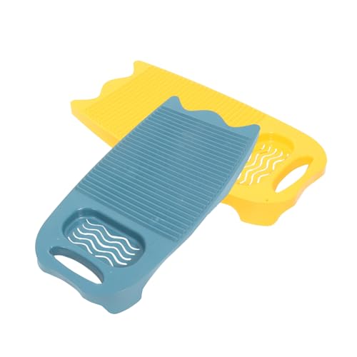 Healeved 2個プラスチック製洗濯板 手洗い用衣類洗浄ツール 滑り止め設計 鹸置き付き 家用 ポータブル 下着や小物洗いに 風呂場やバケツでの使用にも対応