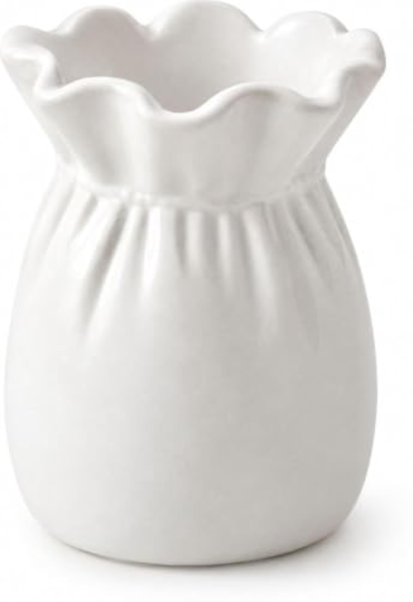 Ceramic Ruffled Candle/Candle Holder, Elegant Home Decor