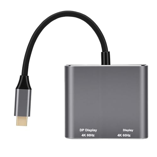 Adaptador Tipo C a DisplayPort y HDMI 8K 60Hz, vídeo fluido a 144Hz para monitor dual