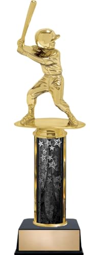 Customizable 12" Baseball Junior Girl Black Star Trophy Award, Engrave Now