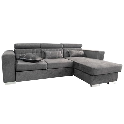 Lizbona Corner Sofa bed With Storage, Versatile Sleeper Sofas & Couches For Living Room, Space-Saving L-Shaped Sofa, Premium Quality Plush Velvet Universal Sofa Bed