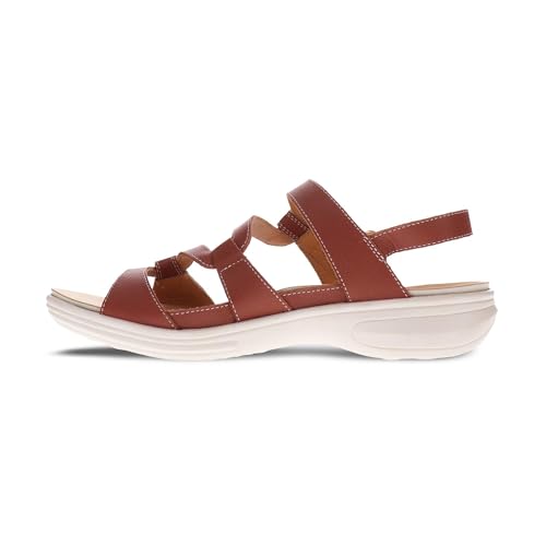 Image of Revere Emerald 3 Women's Sandals - Premium Soft Leather, Adjustable Straps & Contoured Footbed - Orthotic Arch Support for Stylish Comfort & All-Day Wear Cognac 7-7.5 W US