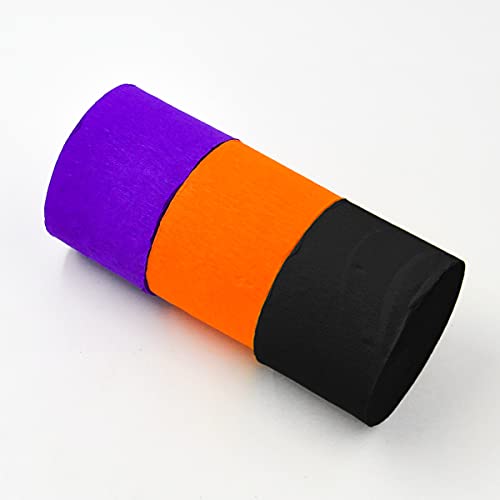 Hosfairy 6 Rolls Halloween Crepe Paper Streamers Party Streamer Paper Decorations For Halloween Christmas Festival Party Outdoor Room Wall Decorations Black Oranger Purple, 1.77 Inches X 82 Feet #TOP4