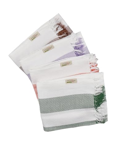 Image of RAMRAJ COTTON Pack Of 4 Cotton Bath Towel Set Crafted For Softness| Durability| And Comfortable Daily Use
