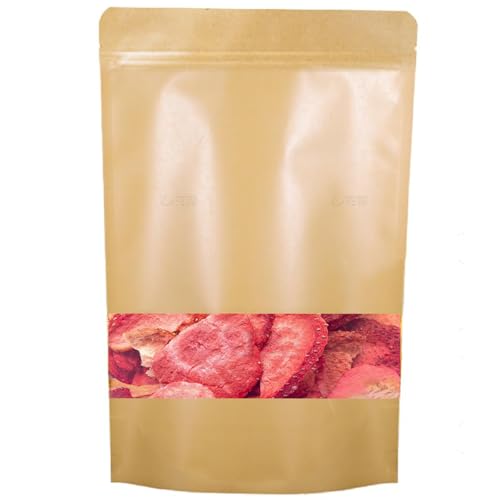 Premium Freeze Dried Strawberries Sliced 8.8 Oz/250G, 100% Natural & No Additives, Crispy Slices Strawberries Dried (8.8 Oz)