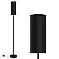BoostArea Floor Lamps for Living Room, Dimmable floor lamp with 3 Color Temperatures Bulb, Black LED Floor Lamp, Modern Standing Lamp for Bedroom/Office/Study/Farmhouse(9W LED Bulb, Black Linen Shade)