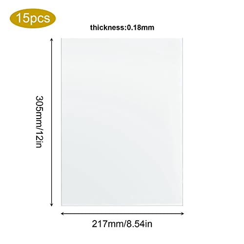 Jetisva 15 Pcs Blank Mylar Stencil Sheets A4 Square Stencil Paper 30.5 x 21.7cm Translucent Mylar Templates PET Plastic Sheet for DIY Stencil Vinyl Cutting Silhouette Material, Making Stencils - Image 2