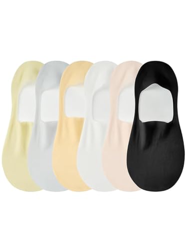 No Show Socks Womens Ultra Low Cut Liner Non Slip Invisible Hidden Boat for Flats 6 Pairs2