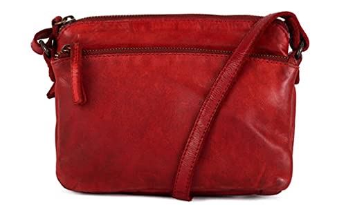 Gianni Conti Petit sac à bandoulière vintage en cuir souple 4203334, Rouge, Small