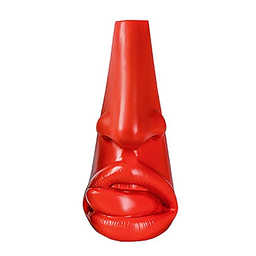 Vases Modernes pour Décor d'accueil,Créatif Statue d'art Face Vase Vase en Résine Vase Decoratif,Vases De Fleur pour Pièces Maîtresses De Table Salon Ornement De Bureau-Rouge 15x8x6cm(6x3x2inch) Cover