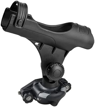 RAILBLAZA Fishing Rod Holder R with Boat Gunnel Track Mounting Base for Baitcasting, Spinning, and Fly Reels