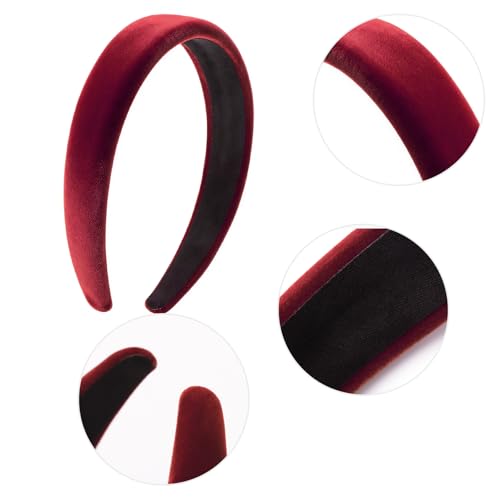 Image of DRESHOW 4 Pcs Velvet Wide Headbands for Women Girls Turban Vintage Boho Head Bands Fashion Non Slip Head Wraps Hoop Hair Accessories