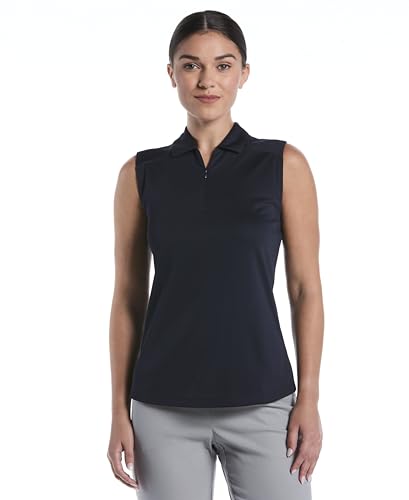 Image of PGA Tour Women's Airflux Sleeveless Quarter Zip Golf Polo Shirt Moisture-Wicking Fabric