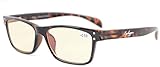 Eyekepper Readers Quality Spring-Hinges Sport Style Computer Reading Glasses Computer Glasses Eyeglasses (Tortoiseshell , Yellow Tinted Lenses) +1.0