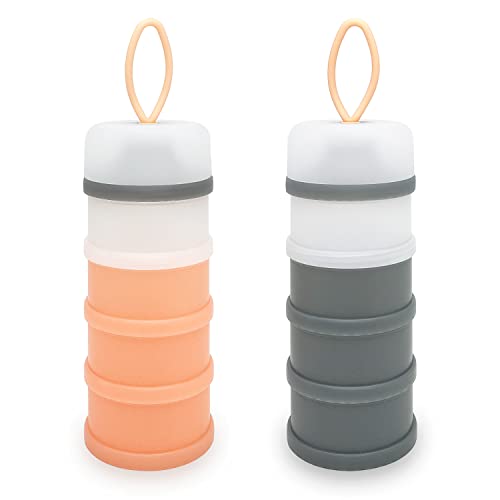 Image of LADISO Baby Formula Dispenser, Formula Container, Portable Milk Powder Dispenser Container, Baby Feeding Travel Storage Container, Non-Spill Stackable Baby Snack Storage Container, BPA Free, 2 Packs