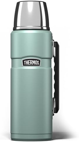 Thermos - Stainless King Duck Egg Travel Flask (1.2L), Premium Leak Proof Insulated Tea & Coffee Flask for Hot & Cold Drinks, Built-in Cup, Twist-Pour Stopper, BPA-Free, Durable Steel