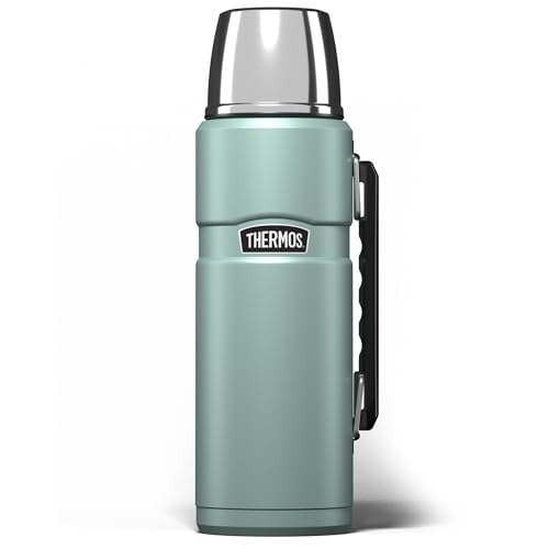 Thermos - Stainless King Duck Egg Travel Flask (1.2L), Premium Leak Proof Insulated Tea & Coffee Flask for Hot & Cold Drinks, Built-in Cup, Twist-Pour Stopper, BPA-Free, Durable Steel